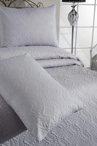 Ultrasonik Kapitoneli Elite Çift Kişilik Yatak Örtüsü Gri - Resim 6