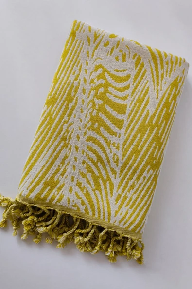 Sevim Jakarlı Müslin Peştemal - %100 Pamuk Hızlı Kuruyan Plaj Havlusu- 90x170 Cm - Resim 8