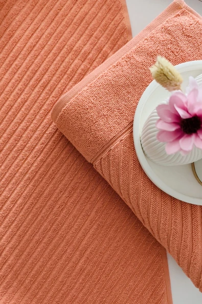 Sevim %100 Pamuk El Havlusu 2'li - Modern Çizgili Tasarım - Yumuşak Dokulu - 9