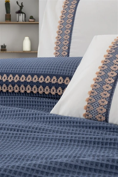 Sevim Tivoli Çift Kişilik 4 Parça Havuzlu Pike Takımı - Çeyizlik & Hediyelik Pike - Valerie-yeşil - 6