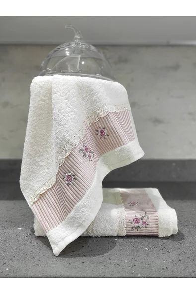 Sevim %100 Pamuk & Nakışlı Mutfak Havlu Takımı - 2'li Dantelli Havlu Seti - 40x60 Cm - Resim 10