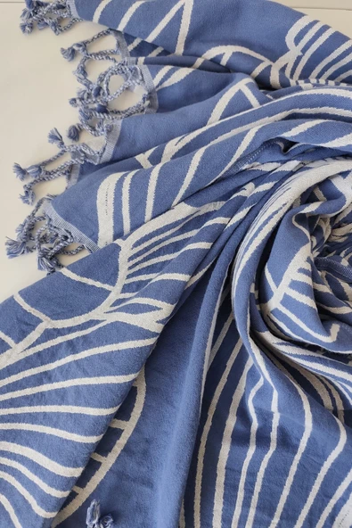 Sevim Jakarlı Müslin Plaj Havlusu - %100 Pamuk Peştemal -Yumuşak Ve Emici - 90x170 Cm - 2