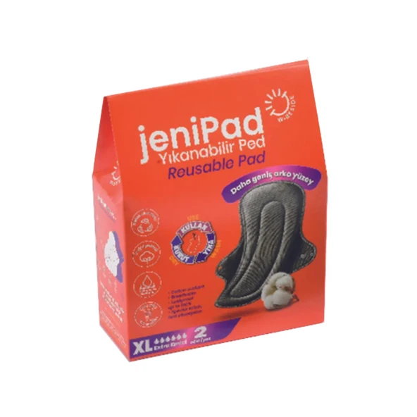 W - Beside Yıkanabilir Kadın Pedi Ultra Emici Sızdırmaz XL Siyah 2 Adet ürün görseli