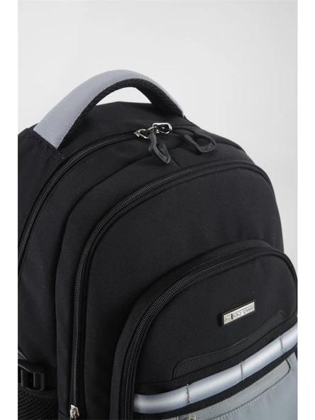 Ççs Su Geçirmez Kumaş Çocuk Çok Gözlü Siyah Gri Ortopedik Sırt Okul Çantası (51928) - 3