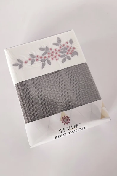 Sevim Çift Kişilik 4 Parça Pike Takımı Çeyizlik, Full Takım Seti Legacy - Resim 6