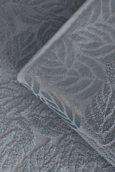 Sevim 2'li Jakarlı Yaprak Desenli %100 Pamuk El Yüz Havlusu-50x90cm - Resim 8