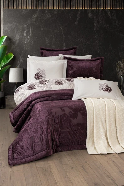 Sevim Tivoli 10 parça Battaniyeli Kadife Yatak Örtülü Çeyiz Seti Spectra - 4