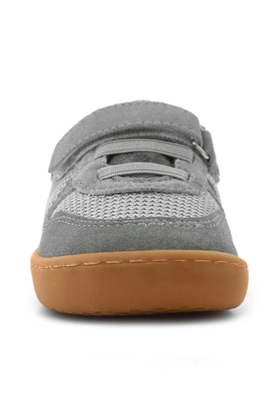 Rakerplus Bob Hakiki Deri Gri Barefoot Cırtlı Lastikli Bebek Sneaker Ayakkabı - 4