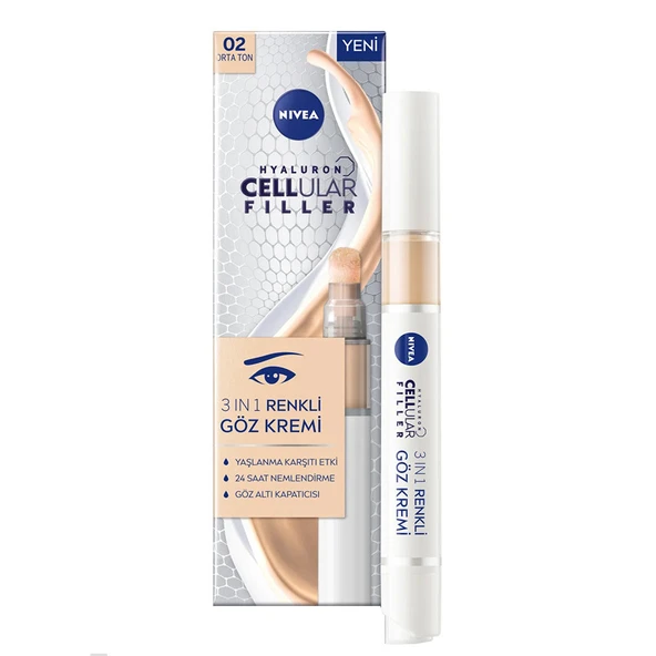 Nivea Hyaluron Cellular Filler 3in1 Renkli Göz Kremi Orta Ton 4 ml ürün görseli