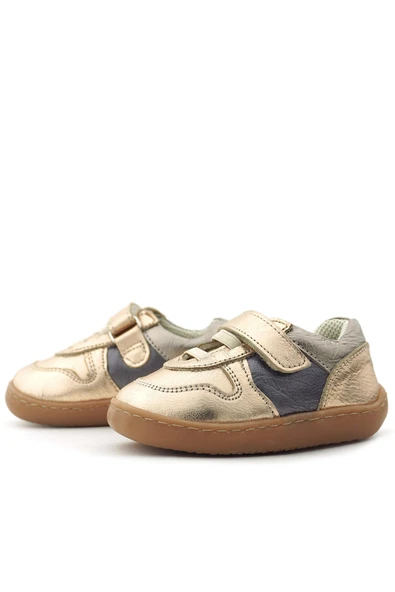 Rakerplus Bob Hakiki Deri Bakır Barefoot Cırtlı Lastikli Bebek Sneaker Ayakkabı - 6
