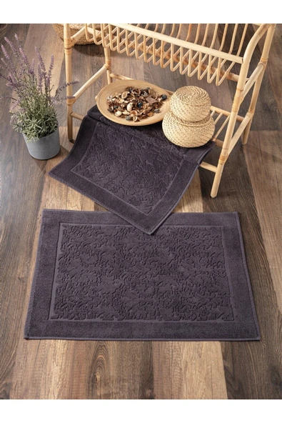 Sevim 2'li Ayak Havlusu - Yüksek Su Emici & Yumuşak & Damask Desen - %100 Pamuk - 50x70cm ürün görseli