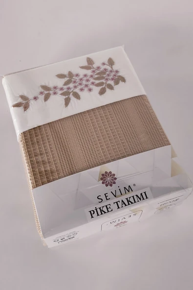 Sevim Çift Kişilik 4 Parça Pike Takımı Çeyizlik, Full Takım Seti Legacy - Resim 3