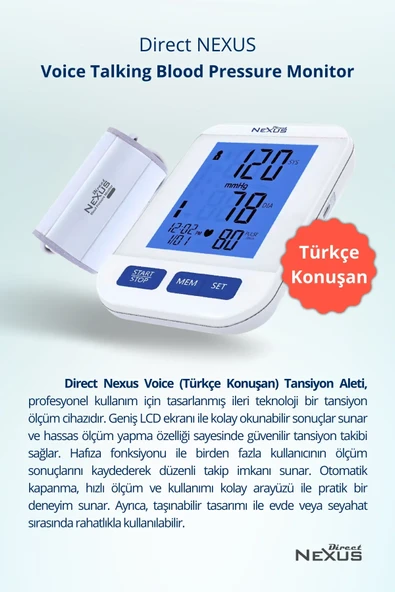 Direct Nexus Voice Konuşan Otomatik Tansiyon Aleti - 3
