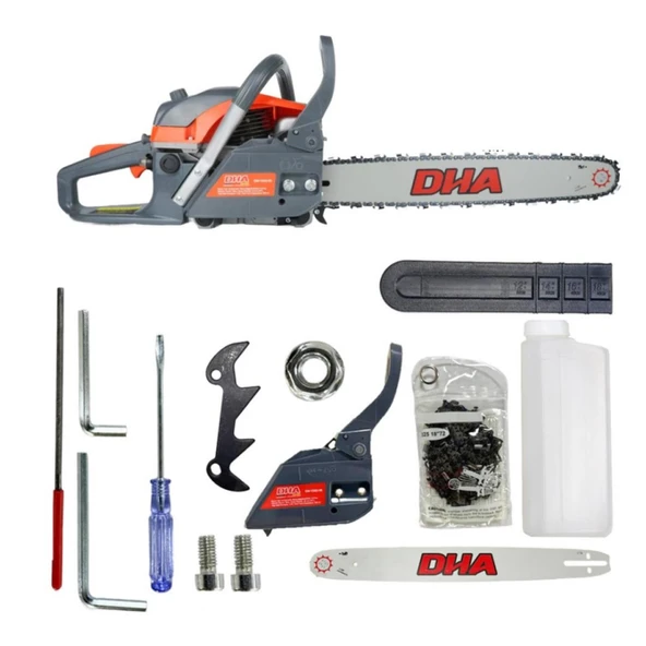 DHA Benzinli Motorlu Testere 58CC 36 Diş EW-YD02-58 Gold Hızar Ağaç Odun Kesme Motoru ürün görseli