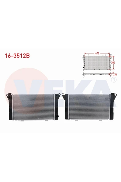 Renault R12 1.3 - 1.4 1971-2000 Su Radyatörü Brazıng Kalınlık 32mm 7700571627|7702189027 ürün görseli