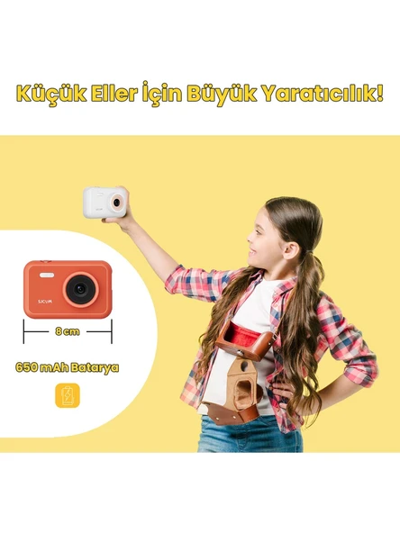 SJCAM FunCam Çocuk Kamerası Pembe - Çocuklar için Fotoğraf Makinesi 1080p 12MP - Resim 4
