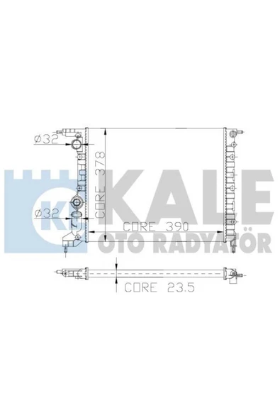0527272Al Su Radyatörü R19 1.4 E7J Nac Clio I 90-98 1.4 8V E 539650851 ürün görseli