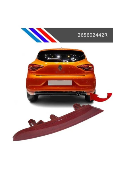 Renault Clio 5 SAĞ Arka Tampon Reflektörü ClioV 265602442R ürün görseli