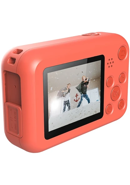 SJCAM FunCam Çocuk Kamerası Kırmızı - Çocuklar için Fotoğraf Makinesi 1080p 12MP - Resim 2