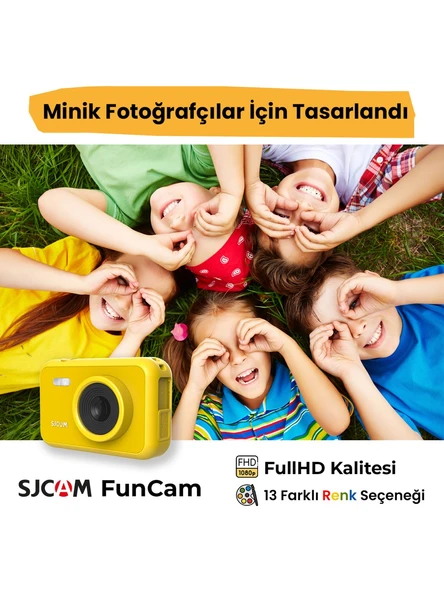 SJCAM FunCam Çocuk Kamerası Mavi - Çocuklar için Fotoğraf Makinesi 1080p 12MP - Resim 3