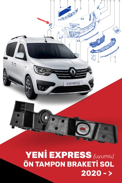 Yeni Express Uyumlu Ön Tampon Ayak Braketi Sol (2020- ), 622231730r ürün görseli