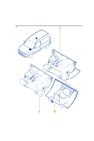 Renault Kangoo & Kangoo Express 1997-2004 Ön Torpido Küllük - Resim 2