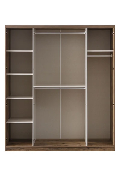 Megan Oda Takımı - 4 Kapaklı Dolap, Çalışma Masası, Şifonyer, Kitaplık, Komodin - Resim 3