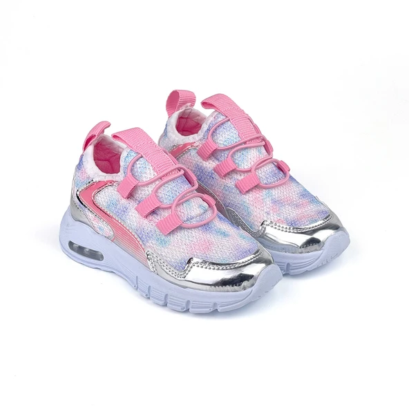 Kız Bebe Pembe Işıklı Bağcıksız Rahat Kalıp Sneaker Spor Ayakkabı