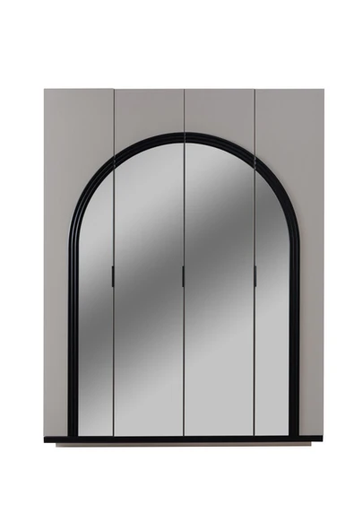 Hira Oda Takımı - Hira 4 Kapaklı Dolap, Bali Çalışma Masası, Şifonyer, Komodin - Resim 2