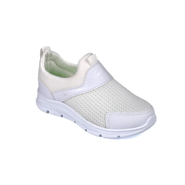 Çocuk Unisex Beyaz Bağcıksız Slip-On Rahat Kalıp Günlük Sneaker Spor Ayakkabı - 3