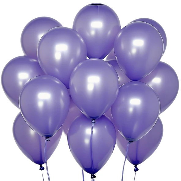 20 Adet 12 İnç 30 Cm Metalik Mor Balon Doğum Günü Süsleme