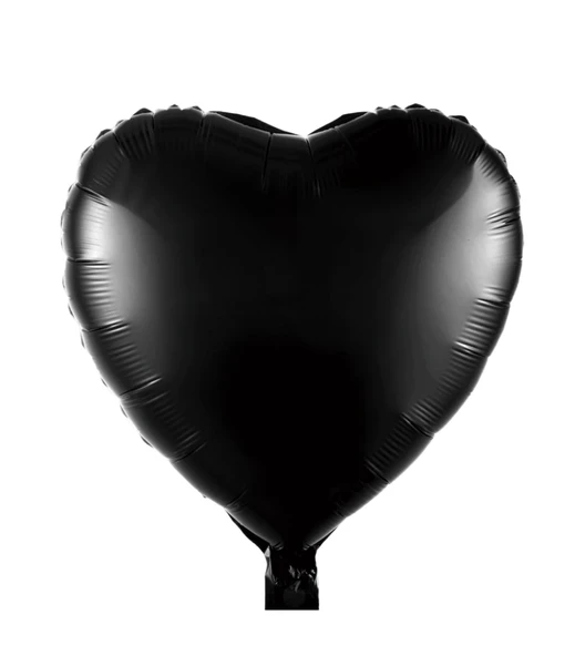 1 Adet 18 İnç 45 Cm Kalp Folyo Balon Siyah