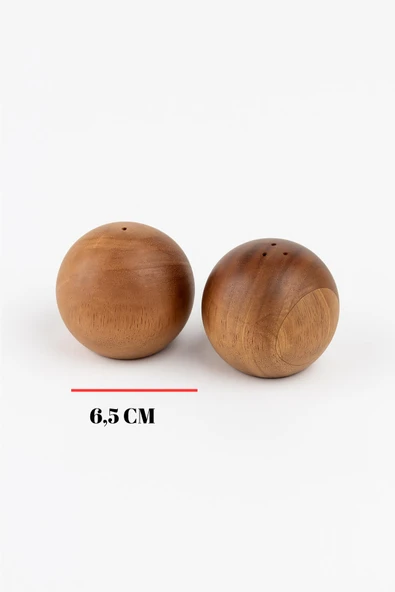 Akasya 2’li Top Tuzluk Biberlik Seti - Şık ve Doğal - Resim 6