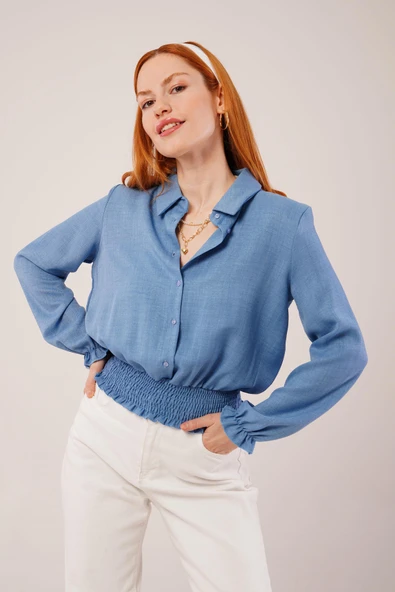 Bel Ve Bilek Lastikli Mavi Bluz ürün görseli