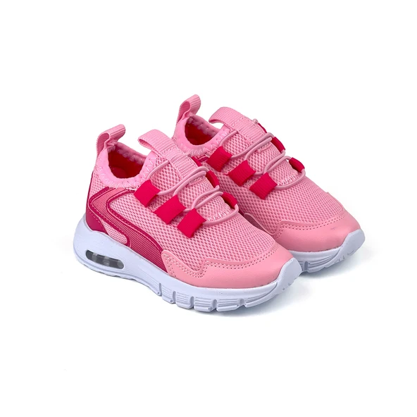 Kız Bebe Çocuk Fuşya Işıklı Bağcıksız Rahat Kalıp Sneaker Spor Ayakkabı ürün görseli 1