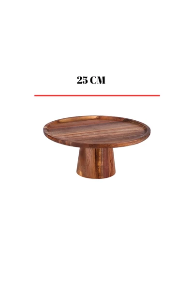 Akasya Ayaklı Sunumluk & Sunum Tabağı & Sunum Servisi 25x25x10 cm - Resim 5