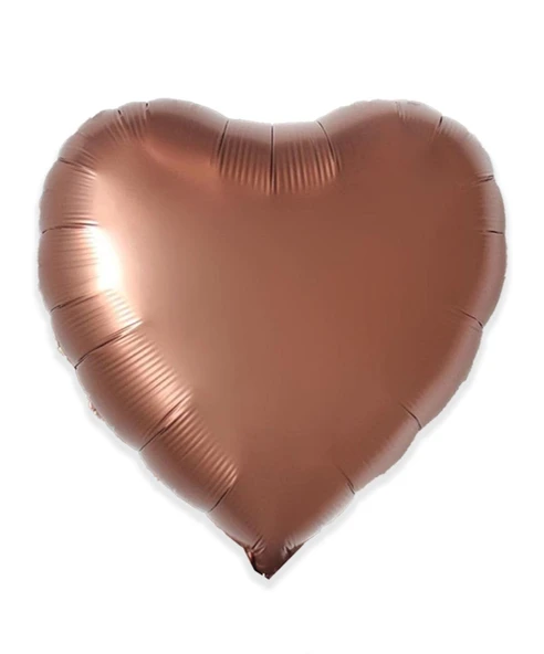 1 Adet 18 inç 45 Cm Retro Kalp Folyo Balon Bakır