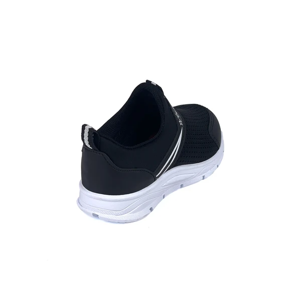 Çocuk Unisex Siyah Beyaz Bağcıksız Slip-On Rahat Kalıp Günlük Sneaker Spor Ayakkabı - 5