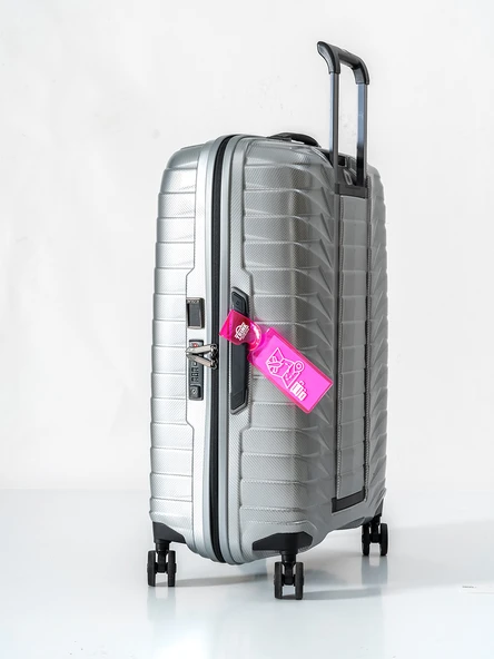 Valiz Etiketi ve Bavul Etiketi * Neon Renk Pvc * Pembe - 2