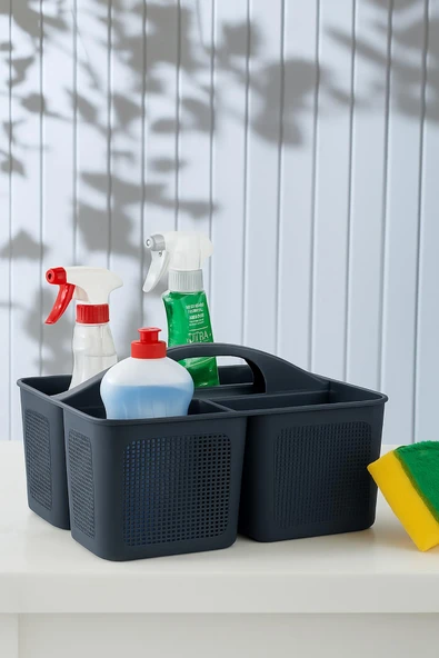 Bölmeli Deterjanlık Organizer Füme - Resim 2