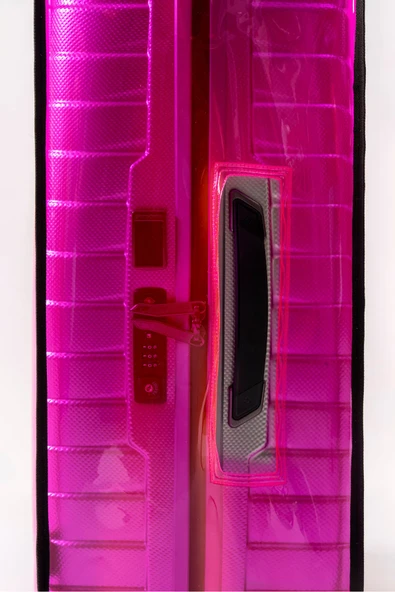 Şeffaf Valiz ve Bavul Kılıfı * Neon Renk Pvc * Kabin - 4