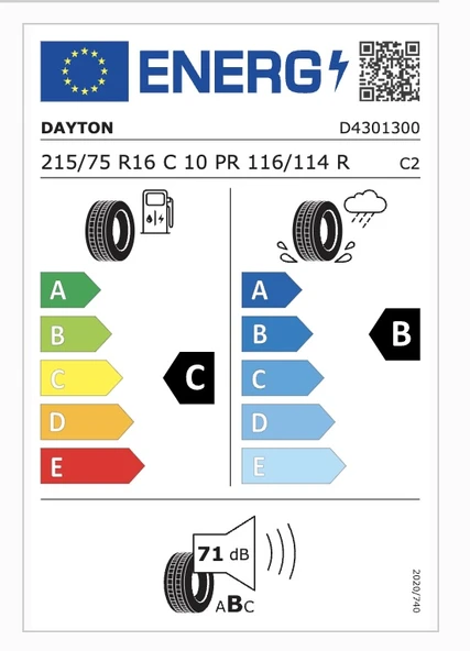 Dayton 215/75R16 C 116/114R Van C-B-71 Yaz Hafif Ticari Lastiği (Üretim Yılı: 2025) - 2