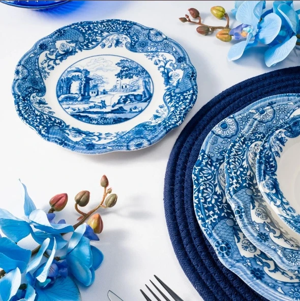 Fecra Vintage Blue 24 Parça Yemek Takımı - 2