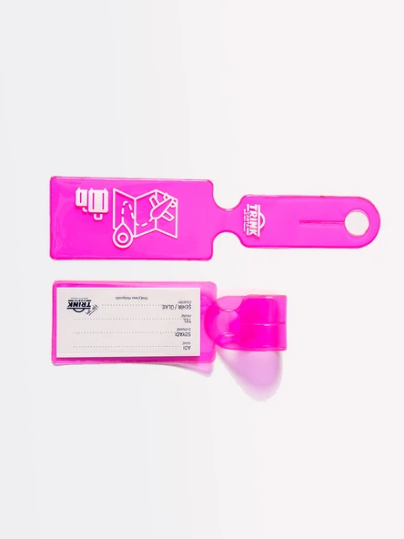 Valiz Etiketi ve Bavul Etiketi * Neon Renk Pvc * Pembe