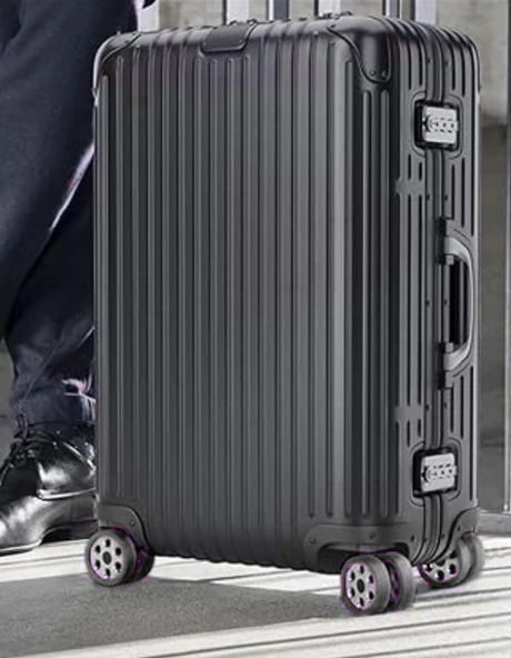 Silikon Bavul Valiz Tekerlek Koruyucu 8 Adet ( Siyah ) Tek Ebat - 4