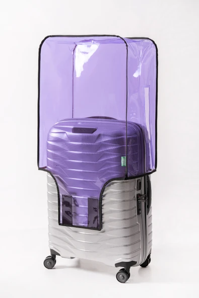 Şeffaf Valiz ve Bavul Kılıfı * Neon Renk Pvc * Kabin - 2