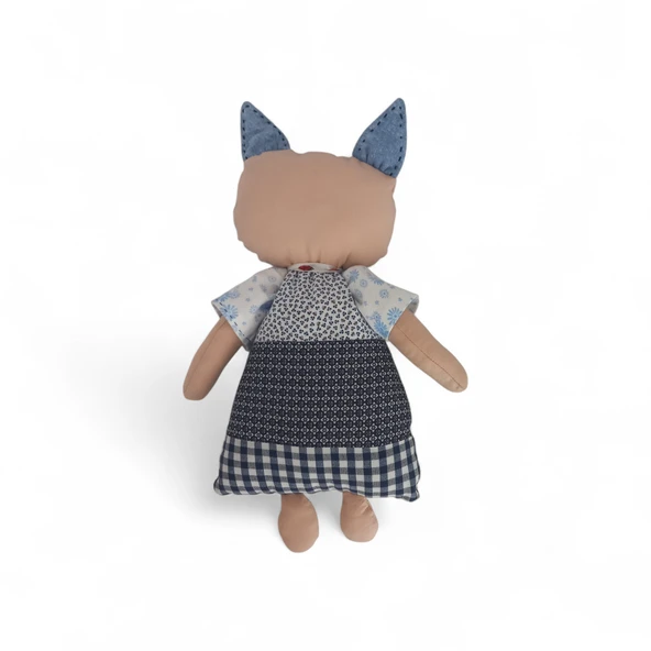 Kedi Hanım Patchwork Bez Bebek - Resim 3