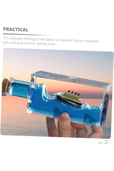 Deniz Tutkunlarına Dekorasyon Severlere Özel Şişe İçinde Titanic Gemi Deniz Temalı Masa Üstü Hediye - Resim 7