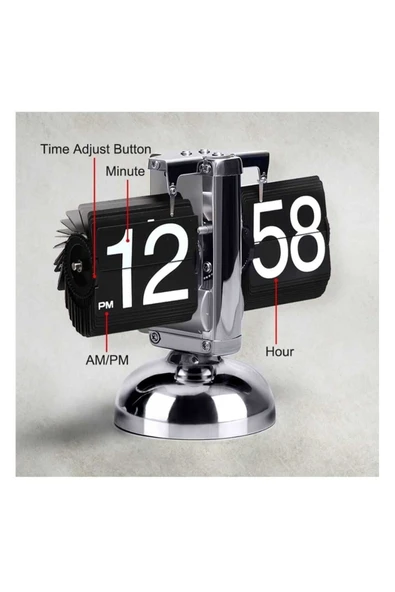 Modern Retro Tasarım Flip Clock Ev ve Ofis Sayfa Çevirmeli Masa Saati Dekoratif Masaüstü Saat Hediye - Resim 5