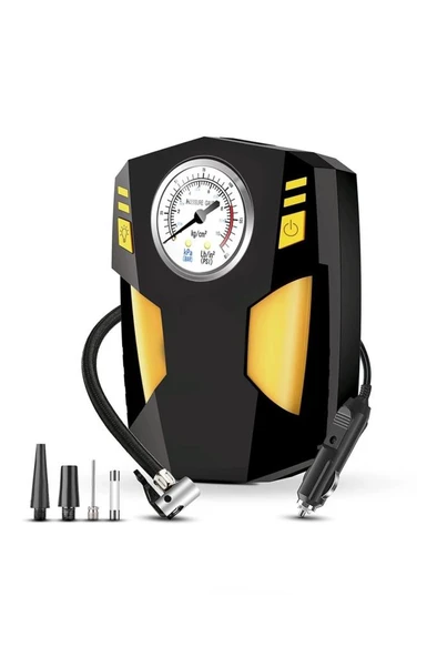Analog Basınç Göstergeli Oto Lastik Şişirme Pompası Hava Kompresörü - 1